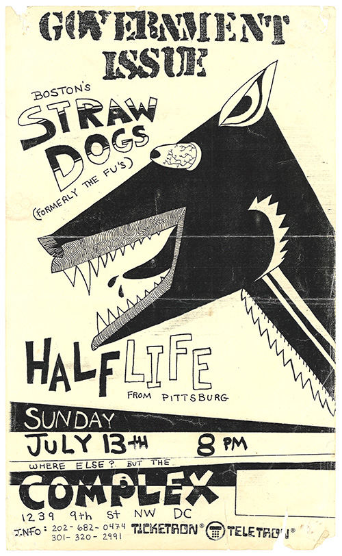 G.I. flyer with a drawing of a dog with its eyes bugged out, surrounded by handwritten details.