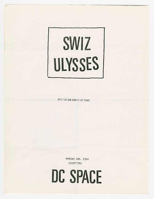 Swiz flier in a minimalist style, with text 'Put up or shut up time' under the title.