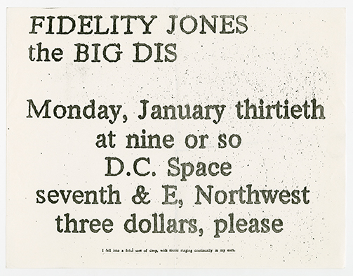 Fidelity Jones Flier (Front)